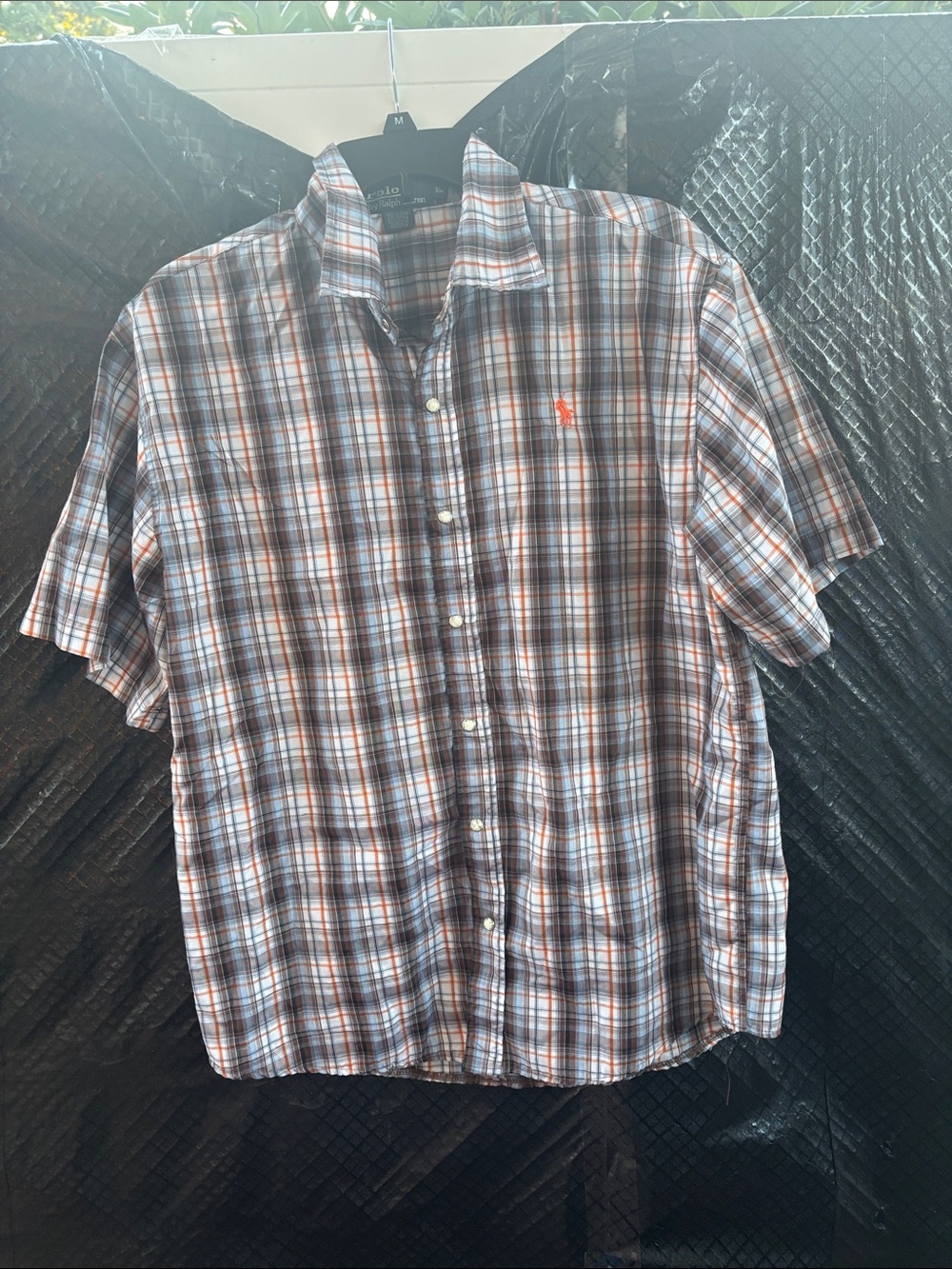 Polo by Ralph Lauren Short Sleeve Plaid Shirt - Blue, White, Brown